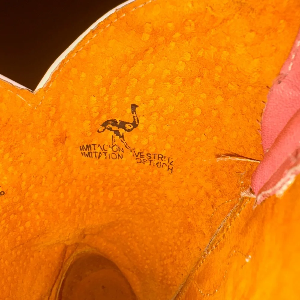 Rouswest Pink Ostrich Cowboy Boots Women’s 5.5 Made in Mexico - Picture 9 of 15